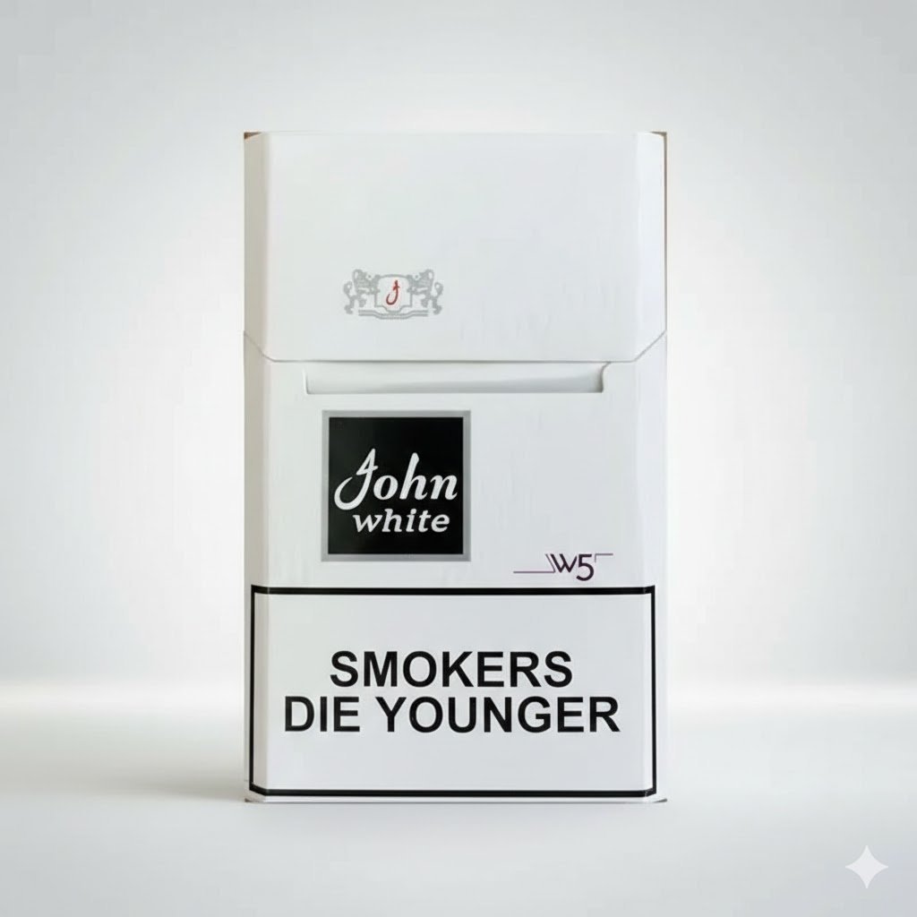 ซองบุหรี่ John White สีขาว ดีไซน์เรียบหรู สำหรับผ่อนคลายความเครียดจากการทำงาน