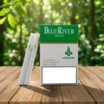 บุหรี่ Blue River Menthol ซองสีเขียว-ขาว บุหรี่สายเย็น ก้นกรองปกติ ไม่มีเม็ดบีบ
